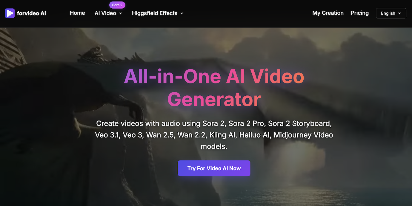 For Video AI: Veo 3.1, Sora 2 Video Generator